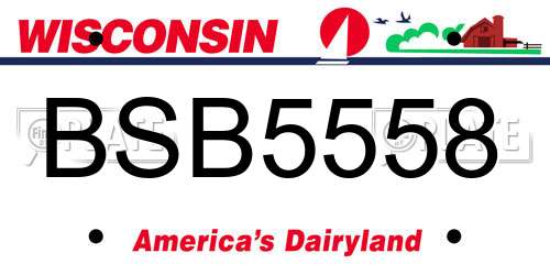 BSB5558 Wisconsin License Plate