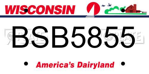 BSB5855 Wisconsin License Plate