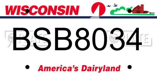 BSB8034 Wisconsin License Plate