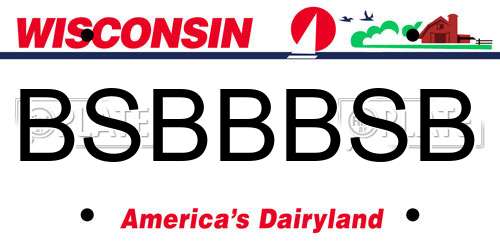 BSBBBSB Wisconsin License Plate