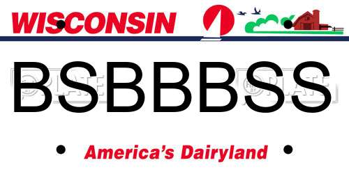 BSBBBSS Wisconsin License Plate