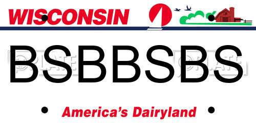 BSBBSBS Wisconsin License Plate