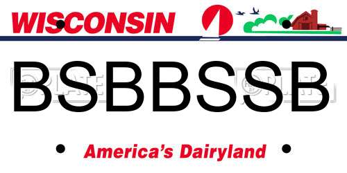 BSBBSSB Wisconsin License Plate