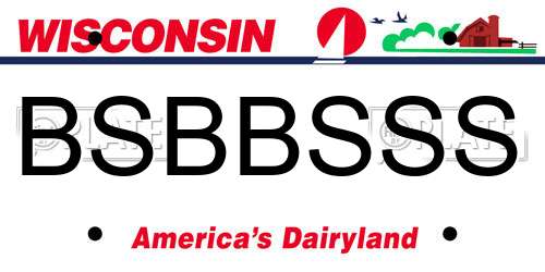 BSBBSSS Wisconsin License Plate