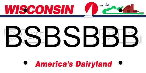 BSBSBBB Wisconsin License Plate