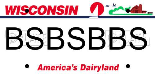 BSBSBBS Wisconsin License Plate