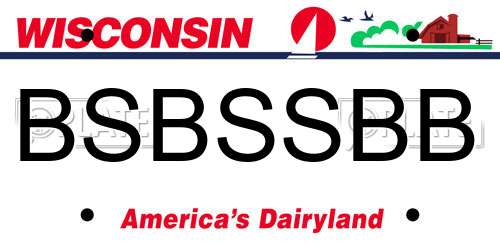 BSBSSBB Wisconsin License Plate