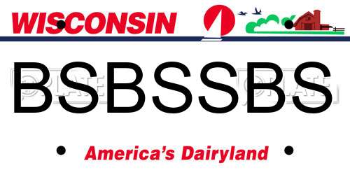 BSBSSBS Wisconsin License Plate