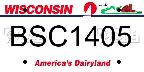 BSC1405 Wisconsin License Plate