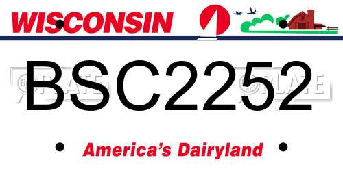 BSC2252 Wisconsin License Plate