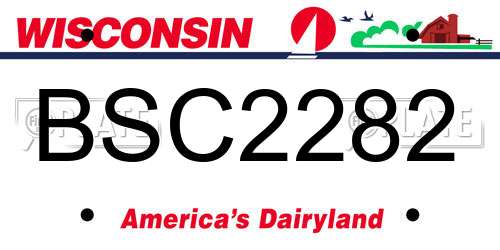 BSC2282 Wisconsin License Plate