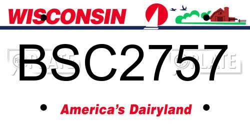 BSC2757 Wisconsin License Plate