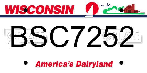 BSC7252 Wisconsin License Plate