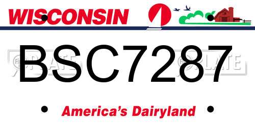 BSC7287 Wisconsin License Plate