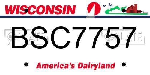 BSC7757 Wisconsin License Plate