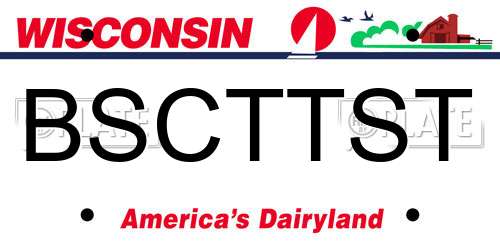 BSCTTST Wisconsin License Plate
