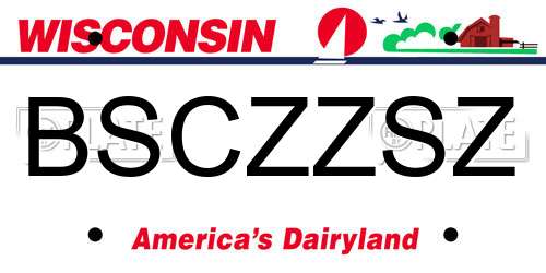 BSCZZSZ Wisconsin License Plate