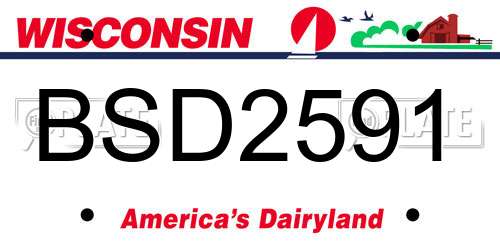 BSD2591 Wisconsin License Plate
