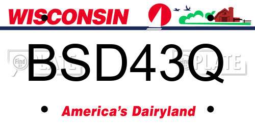 BSD43Q Wisconsin License Plate