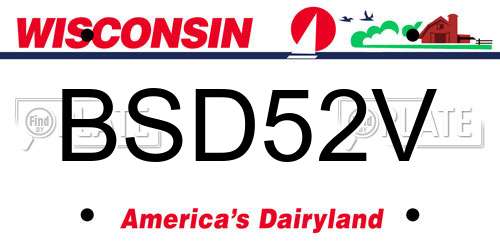 BSD52V Wisconsin License Plate