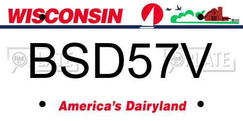 BSD57V Wisconsin License Plate
