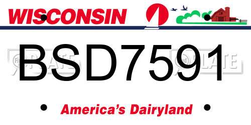 BSD7591 Wisconsin License Plate