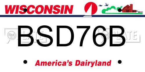 BSD76B Wisconsin License Plate