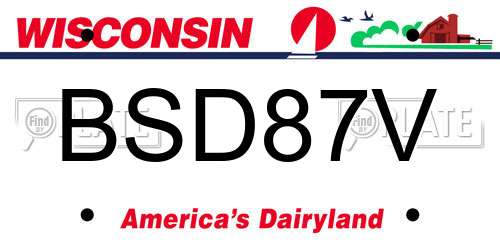 BSD87V Wisconsin License Plate