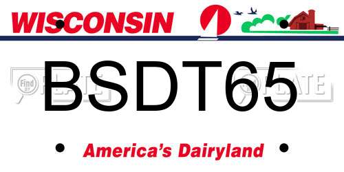 BSDT65 Wisconsin License Plate