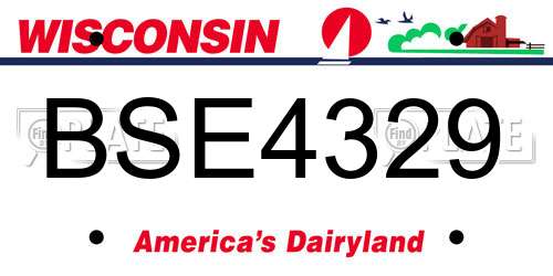 BSE4329 Wisconsin License Plate