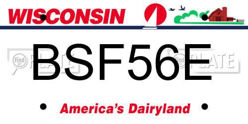 BSF56E Wisconsin License Plate
