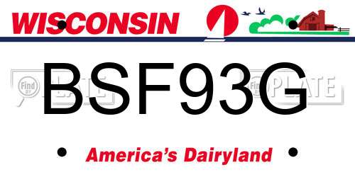BSF93G Wisconsin License Plate