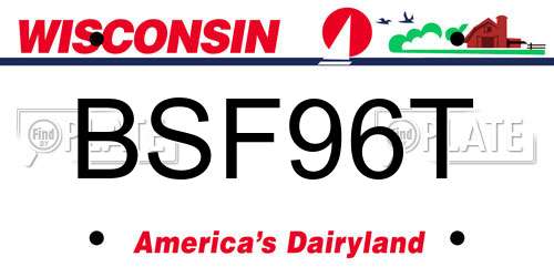 BSF96T Wisconsin License Plate