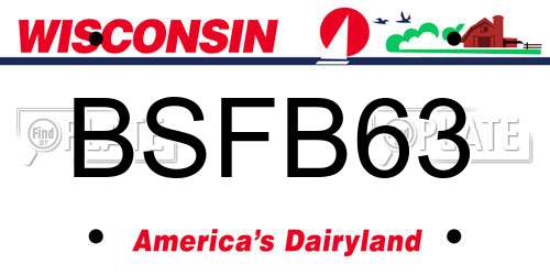 BSFB63 Wisconsin License Plate