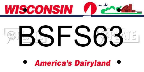 BSFS63 Wisconsin License Plate