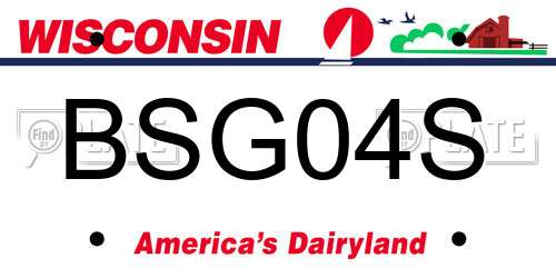 BSG04S Wisconsin License Plate