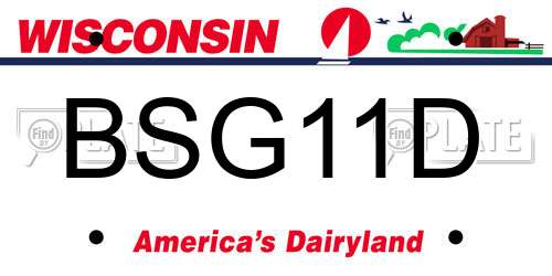 BSG11D Wisconsin License Plate