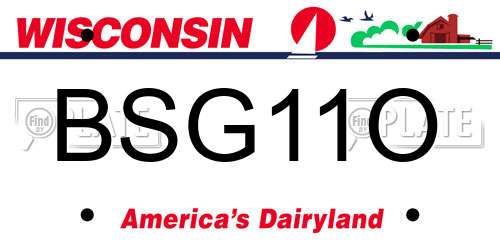 BSG11O Wisconsin License Plate