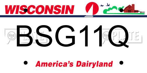 BSG11Q Wisconsin License Plate