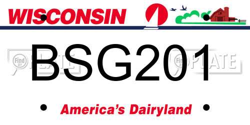 BSG201 Wisconsin License Plate