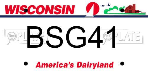 BSG41 Wisconsin License Plate