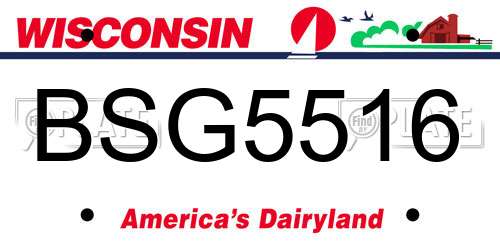 BSG5516 Wisconsin License Plate