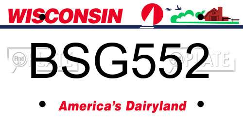 BSG552 Wisconsin License Plate