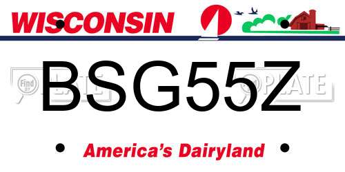 BSG55Z Wisconsin License Plate
