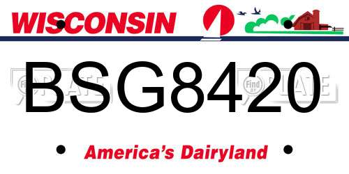 BSG8420 Wisconsin License Plate