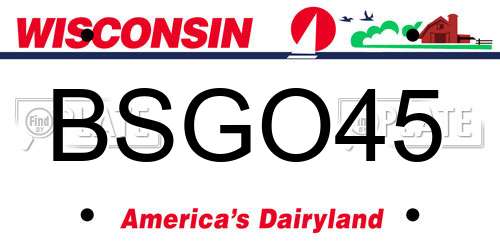 BSGO45 Wisconsin License Plate