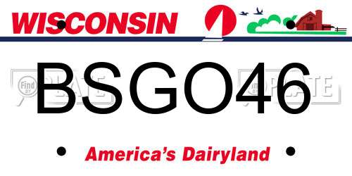 BSGO46 Wisconsin License Plate