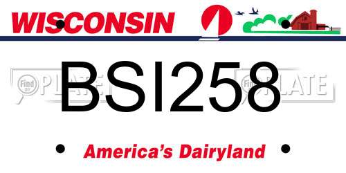 BSI258 Wisconsin License Plate