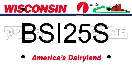BSI25S Wisconsin License Plate