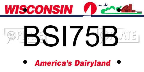 BSI75B Wisconsin License Plate